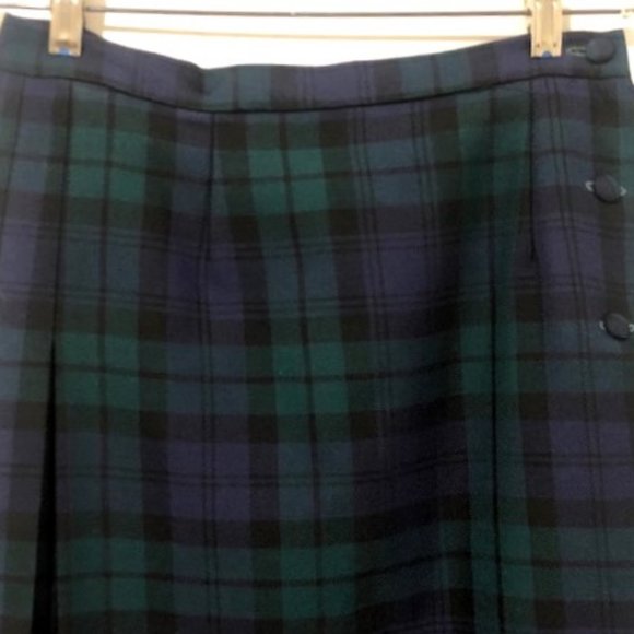 Vintage Bonda Black Watch Tartan Plaid Wool Wrap Skirt Nova Scotia - Picture 2 of 5